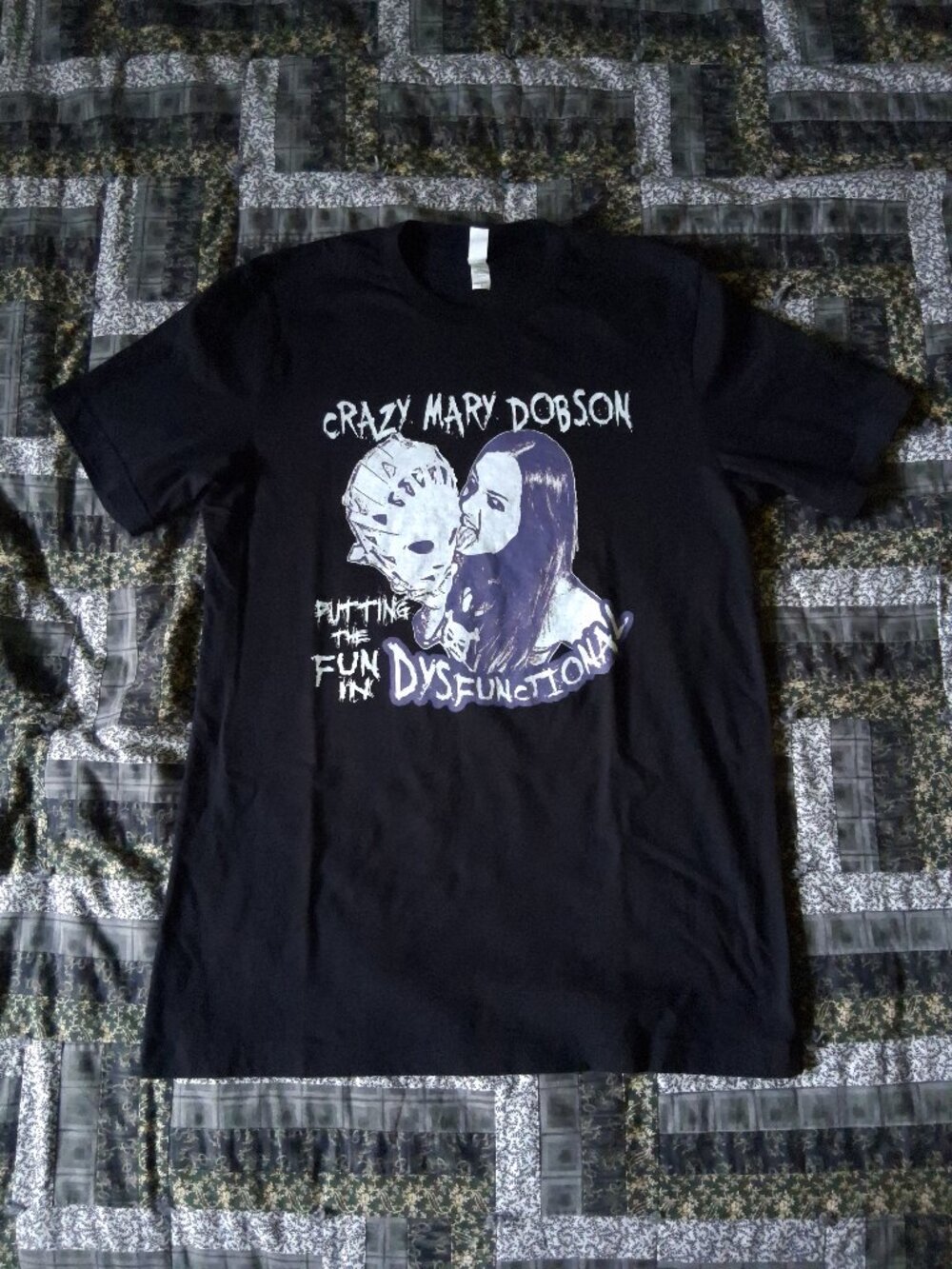 Crazy Mary Dobson "Putting the 'Fun' in Dysfunctional" Black T-Shirt Adult Large